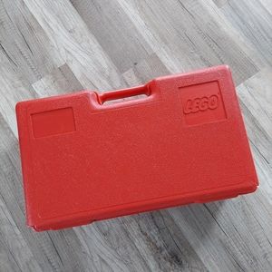 Vintage 80s Red Plastic Lego Storage Carrying Case